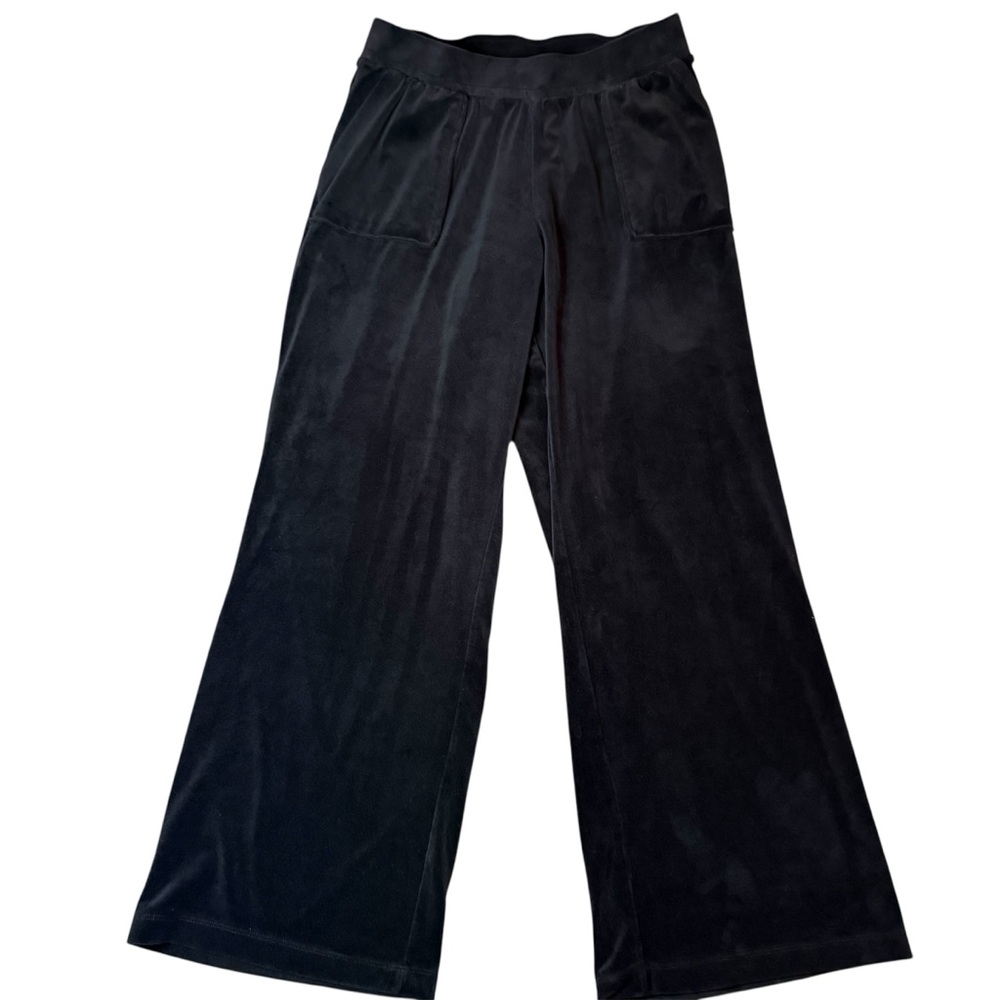 Cable & Gauge Black Velour Wide Leg Pants Large